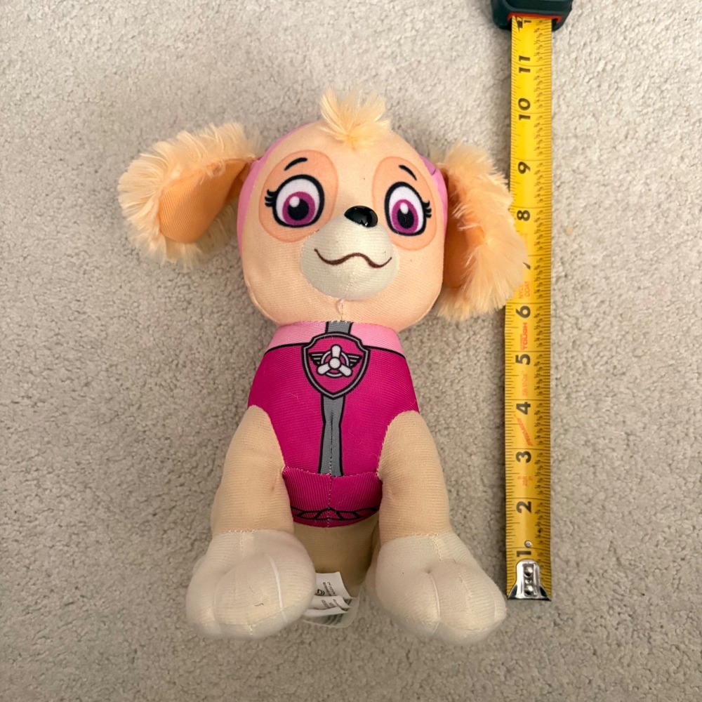 Skye Paw Patrol Plush Toy Nickelodeon Pink Flight Suit Goggles Tan 9 inch